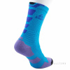 PEAK BASKETBALL SOCKS W14909 SKY BLUE/BLACK/PURPLE