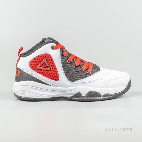 PEAK kid basketball shoes white/red